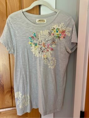 Rare Vintage J Crew Embroidered tee shirt